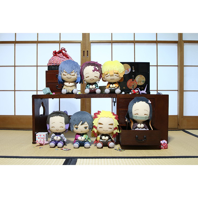 snowの日貨★日本正版景品鬼滅之刃微笑坐姿系列娃娃-竈門炭治郎/悲鳴嶼行冥/不死川實彌/伊黒小芭内/Q版