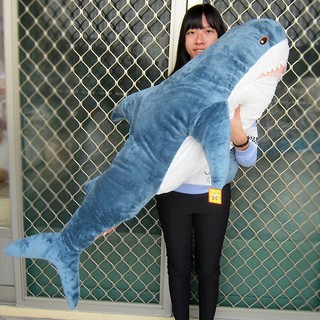 超大藍鯨抱枕~鯊魚娃娃 藍色鯊魚玩偶 ~長140公分~海洋動物~鯊魚~鯊魚大娃娃~藍鯊大玩偶~超大鯨魚玩偶~超大鯊魚娃娃