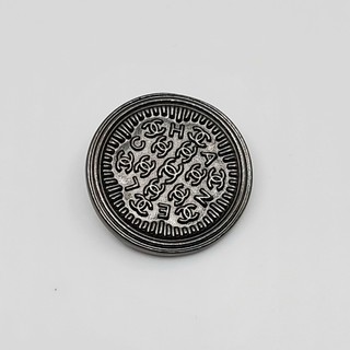 香奈兒 Chanel 黑色CC Logo 鈕扣 22mm金屬製 真品
