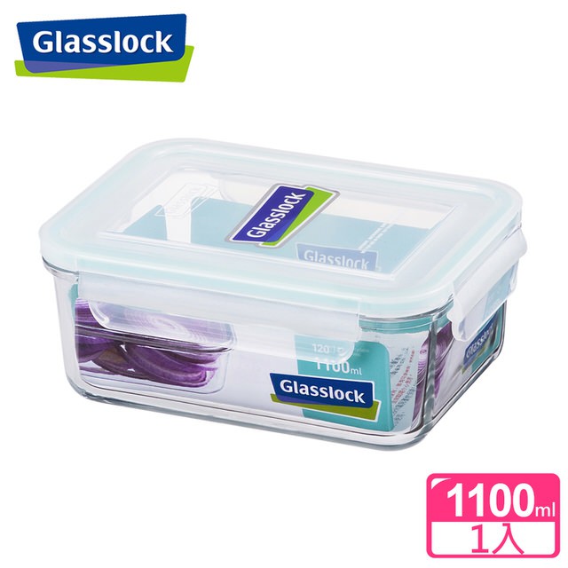 ♥♥ 鈴音小小舖 ♥♥【Glasslock】格拉氏洛克強化玻璃微波保鮮盒 - 長方形1100ml