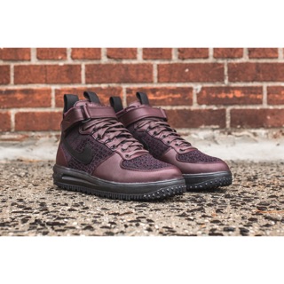 降價 出售 NIKE LUNAR FORCE 1 FLYKNIT WORKBOOT 酒紅 編織 高筒