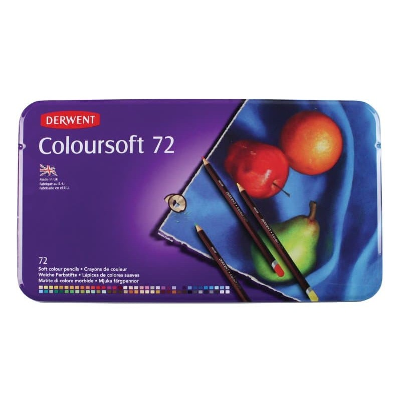 英國DERWENT德爾文 Coloursoft 軟質油性色鉛筆-72色