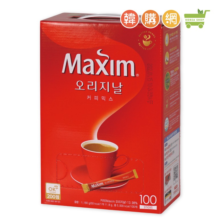 【即期良品】韓國Maxim三合一即溶原味咖啡100入(2023.10.15有效)【韓購網】