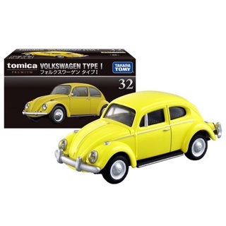 全新 tomica 多美小汽車 黑盒 premium 32 福斯 type i 金龜車 13182 黃色 模型車