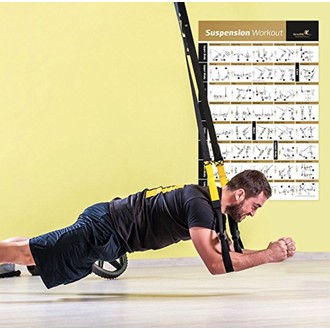 居家運動 肌力訓練 TRX 懸掛式掛門可隨處 吊掛使用 健身訓練繩 核心肌群 訓練懸吊繩 黑黃色 居家健身 負重跳繩
