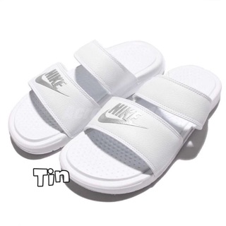 ［現貨］Nike Benassi Duo Ultra Slide雙帶潮流拖鞋 白銀 819717-100 白色