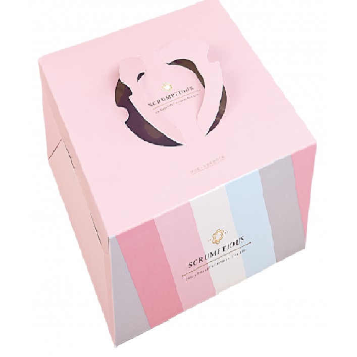 6吋粉色 手提蛋糕盒(高13公分)10個~生日蛋糕盒 布丁蛋糕盒 戚風蛋糕盒 點心盒 派塔盒 提拉米蘇盒 翻糖蛋糕盒