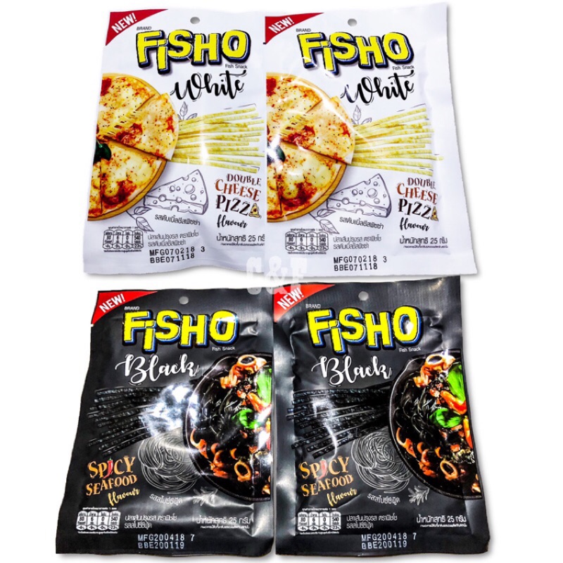 【現貨】泰國’Fisho 鱈魚香絲 魷魚絲 (墨魚辣味海鮮/雙倍起司披薩)∽25g/包