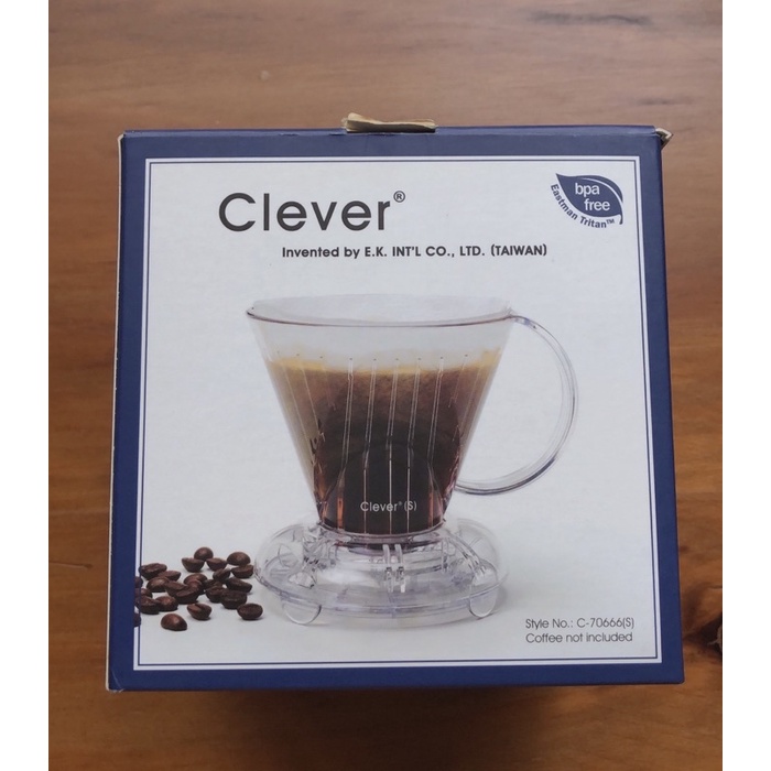(全新) 【Clever Dripper】聰明濾杯C-70666 S尺寸 300 ml 透明鐵灰色