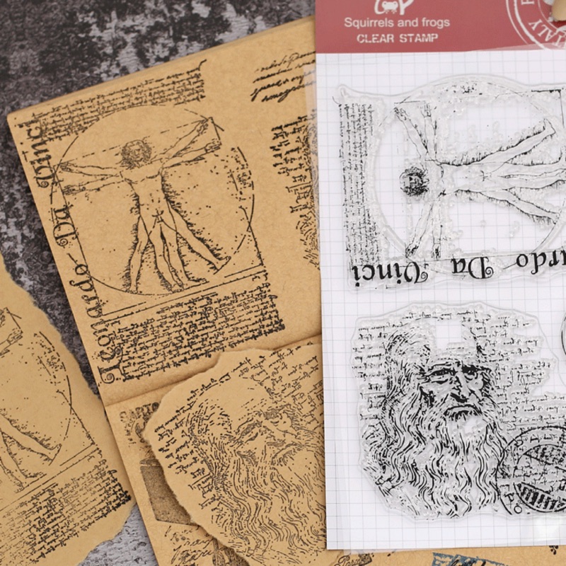 達文西畫作威魯特人特價透明印章印章控手帳魔人必備表情印章硅膠印章矽膠印章水晶印章旅行印章玩手帳 蝦皮購物