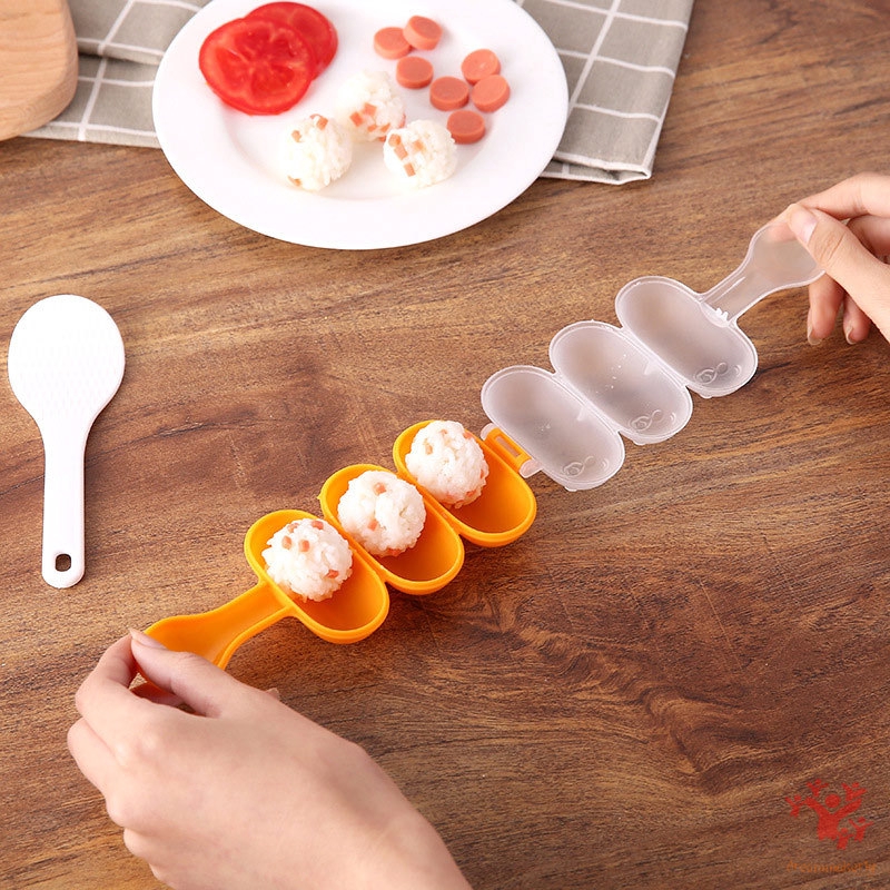 軒媽咪搖搖樂飯糰diy飯糰神器飯糰模具壽司手搖模具抖音搖搖樂飯團模具小球形飯團3連模具搖一搖飯團神器
