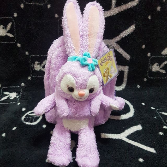 🕌 迪士尼 🐻 達菲 好朋友 🐰 史黛拉兔 兔子 史戴拉 造型 後背包 馬卡龍 紫色 兔兔 絨毛 玩偶 娃娃
