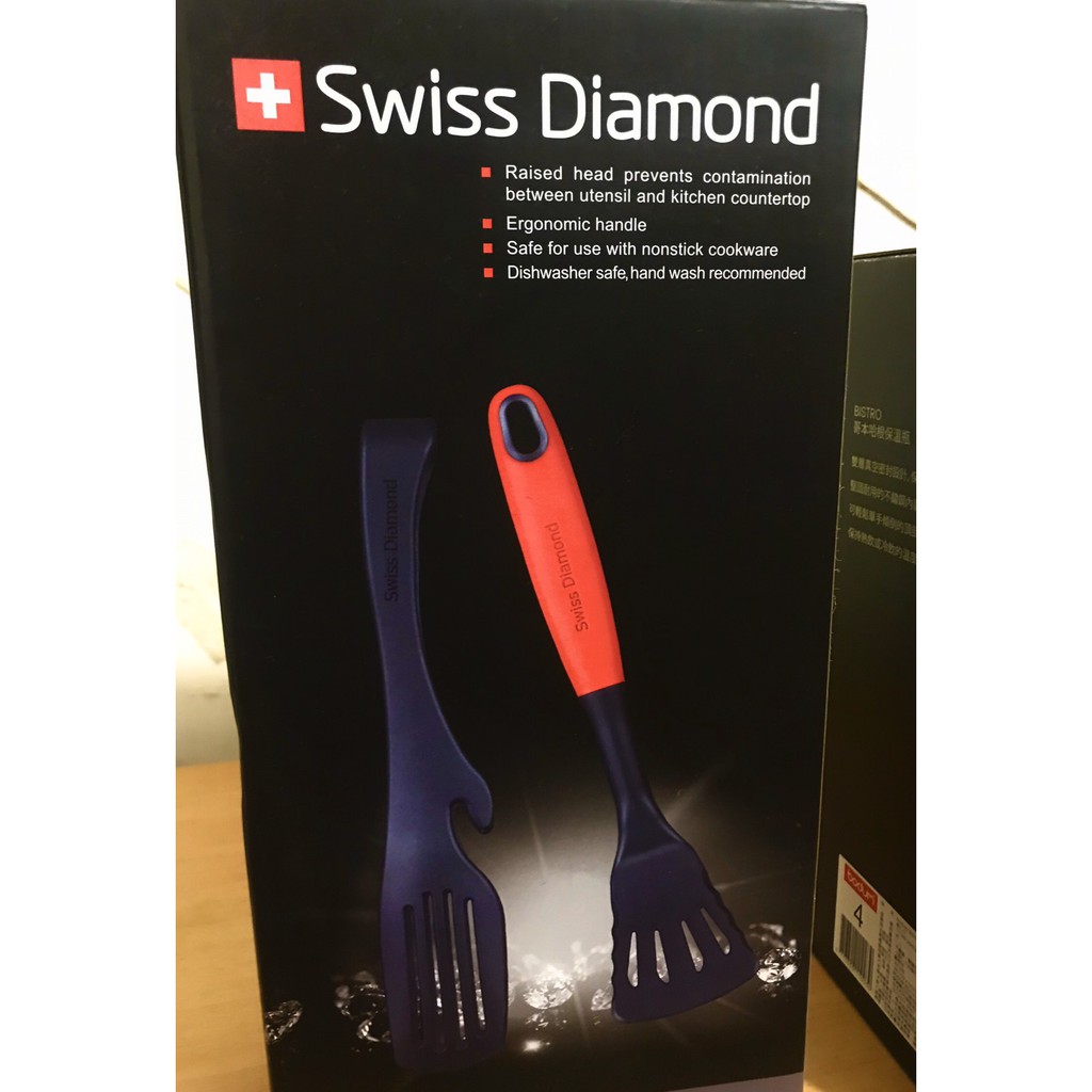[現貨全新正品] Swiss Diamond 瑞仕鑽石鍋鏟+料理夾