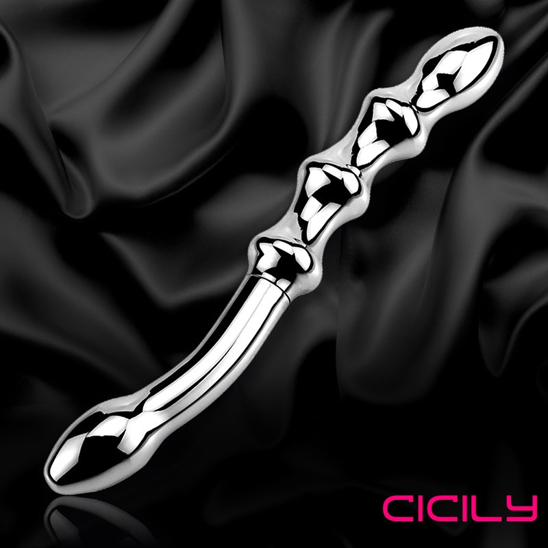 CICILY-雙頭精靈 不銹鋼前列腺G點+後庭連拉珠按摩棒 成人玩具 SM情趣用品 性愛輔助