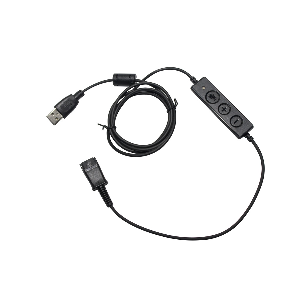 PLANTRONICS 帶 USB 插頭的功能性 QD 電纜、音量控制器、呼叫中心,適用於繽特力、Jabra、GN 或其