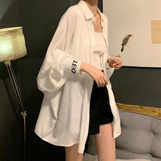 長袖上衣 韓版襯衫 防曬衣 冰絲薄款防曬衣女長袖寬松大碼中長款防紫外線披肩8679 dxh219衣時尚