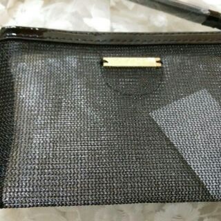 全新~Giorgio Armani 黑紗輕巧零錢包+ 防塵袋 大小 15*11cm
