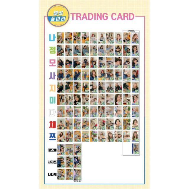 TWICE 小卡，TRADING CARD小卡，UNIV閃卡，UNIV小卡。