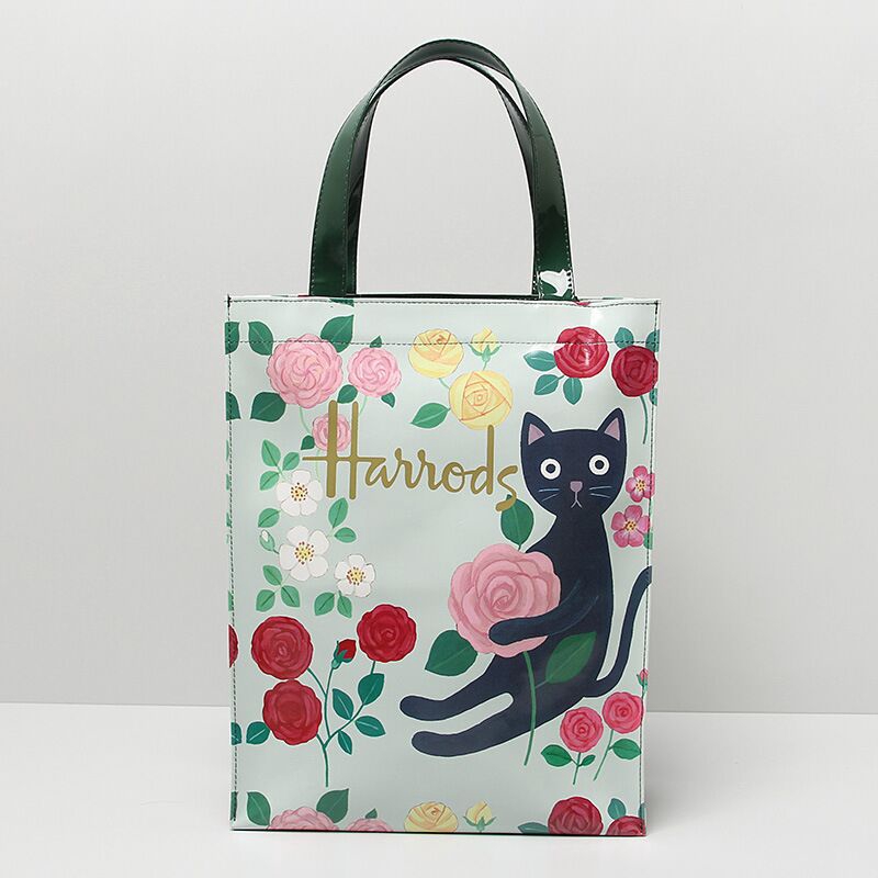 Harrods 手提袋 英倫名品 哈洛德 貓咪 手提袋 PVC 高品質時尚手提袋