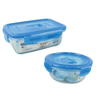 免運 Luminarc樂美雅 2件玻璃氣密保鮮盒組 方型820ML+圓型420ML (送贈品)