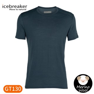 【Icebreaker 男 Amplify Cool-Lite排汗短袖上衣GT130《卡布里藍》】IB1045/悠遊山水