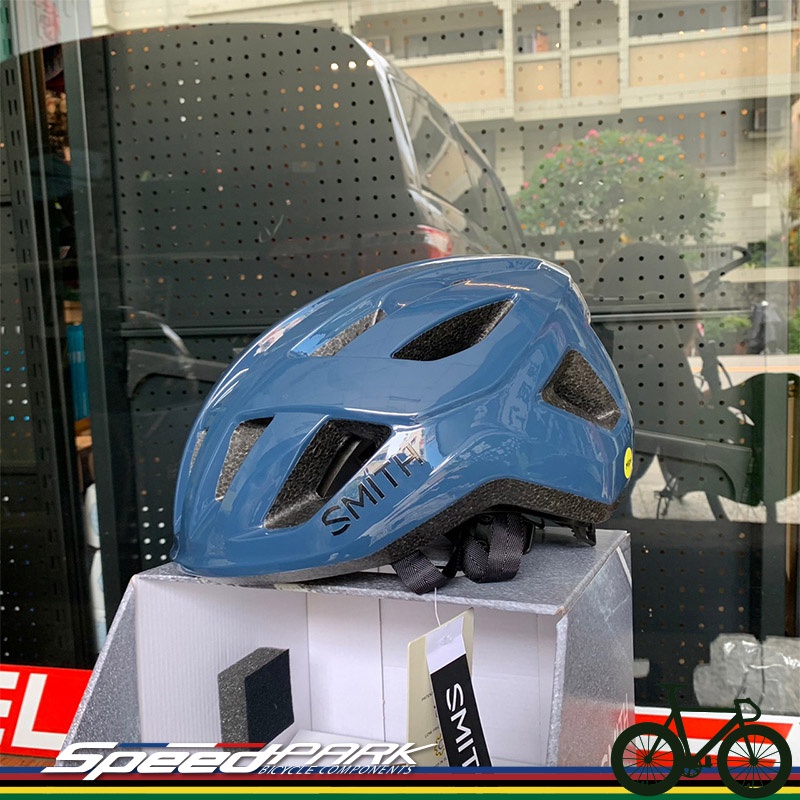 【速度公園】美國 SMITH Signal MIPS 自行車安全帽 『亮面海軍藍』 21通風孔 可放置太陽眼鏡 M/L