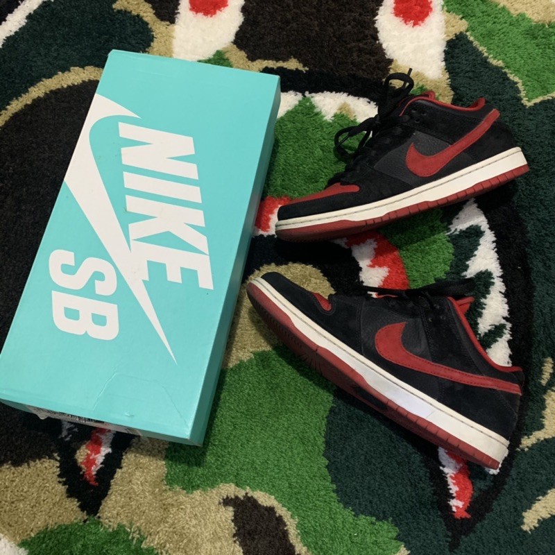 Nike dunk sb low J pack Bred 黑紅 Jordan 1 配色 Us 9