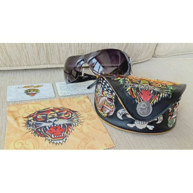 ED Hardy 龐克骷髏頭水鑽tattoo嬉哈風太陽眼鏡