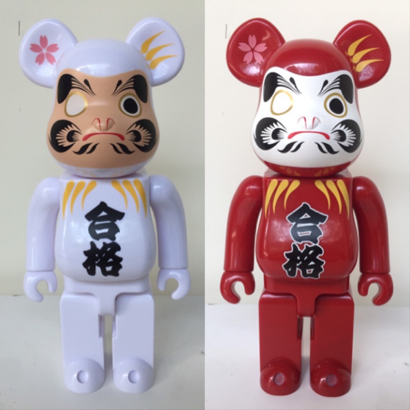 BE@RBRICK- 達摩(白&amp;紅) 合格大願成就_400％  (加贈100% 隨機出貨，未拆無法選)