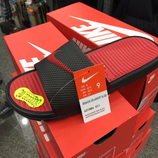 [飛董] NIKE BENASSI SOLARSOFT SLIDE 運動拖鞋 男女 431884-011 黑紅