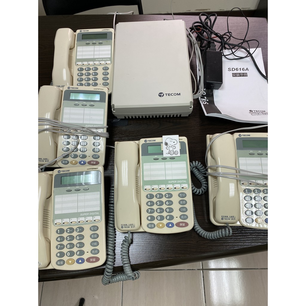 TECOM東訊數位總機SD616A一台+話機SD-75060D 五台