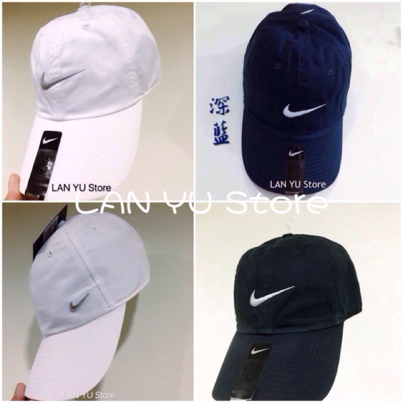 現貨【LANYUStore】Nike 老帽 黑 深藍 水藍 白 小勾 公司貨 金屬扣環 刺繡