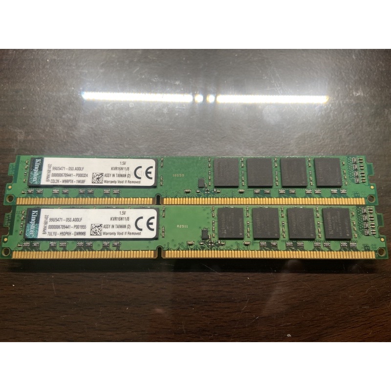 【Kingston 金士頓】DDR3-1600 8GB PC用記憶體(KVR16N11/8)