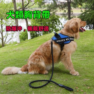 狗狗胸背帶 中大型犬遛狗繩 狗狗牽引繩 背心式遛狗鏈 狗外出牽引繩子 狗外出胸背帶 寵物背心式胸背狗繩 狗項圈牽繩