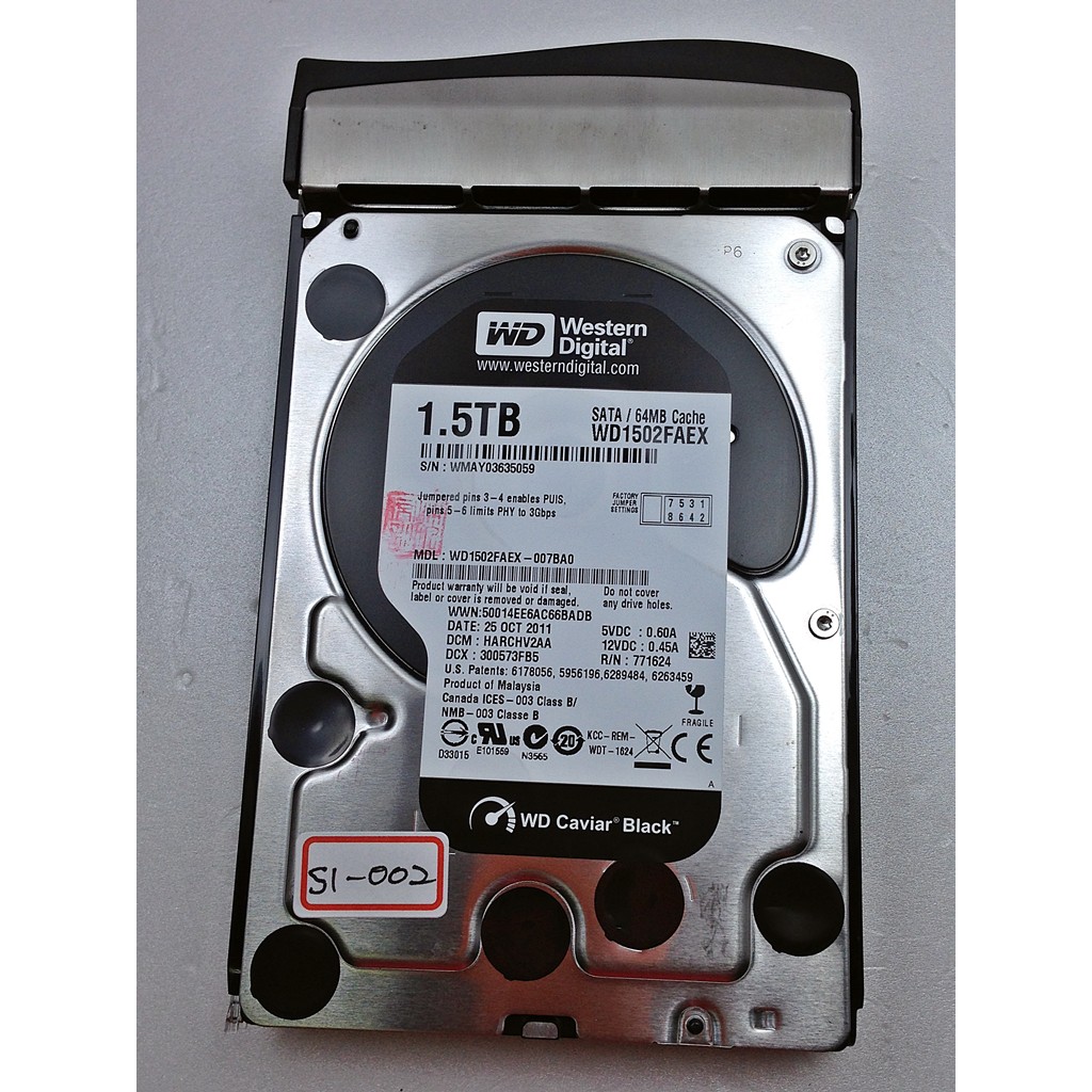 【冠丞3C】西部數據 WD 1.5T 黑標 3.5吋 SATA 硬碟 HDD WD1502FAEX S1-002