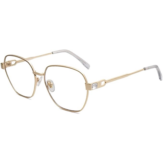 【限時折扣預購】美國🇺🇸時尚SOJOS 抗藍光眼鏡 大框六角形眼鏡 時髦金屬鏡框 女款 眼鏡 防藍光眼鏡 寶石裝飾