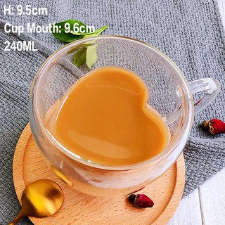 心形180ml/240ml雙層玻璃水杯 馬克杯 耐熱玻璃杯 保溫杯 雙層杯 咖啡杯