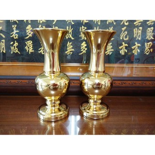 【靜福緣】高級精品銅製『素面花瓶』 小款：高17公分 中款：高23公分 花瓶 花器 宗教用品/藝品