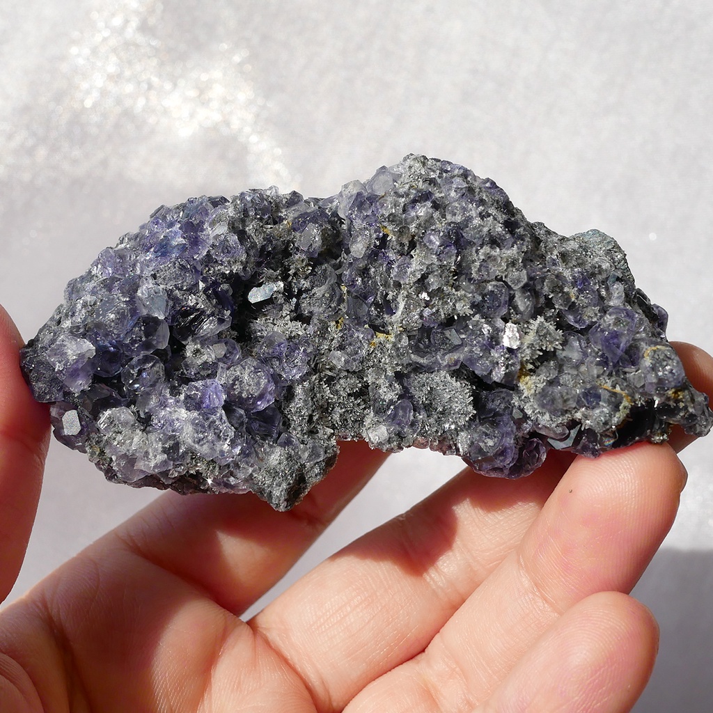 坦桑藍螢石共生原礦 天然原石水晶