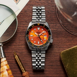 SEIKO 精工 5 Sports系列 橘 GMT兩地時間 機械腕錶(SSK005K1/4R34-00A0U)