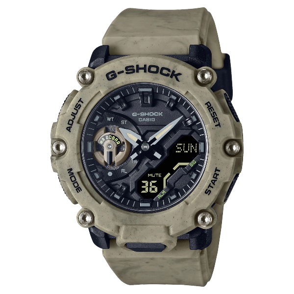 CASIO 卡西歐 G-SHOCK 荒野冒險 運動雙顯腕錶-卡其 47.1mm/ GA-2200SL-5A