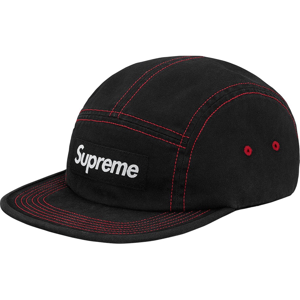 【紐約范特西】現貨 2018SS Supreme Contrast Stitch Camp Cap 單寧牛仔布五分帽