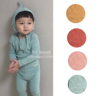 5折出清~臺灣現貨 小童羊毛拉架素色護肚保暖套裝(含帽子)86/90/100