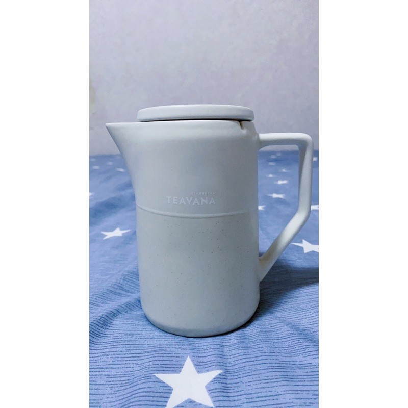 星巴克/米白色/TEAVANA咖啡馬克杯（含杯蓋）/茶壺/陶瓷/二手