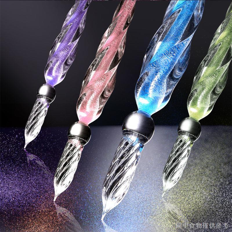 【造型筆 創意】水晶筆星空玻璃筆蘸水鋼筆古風仙氣網紅同款高顏值學生禮品套裝