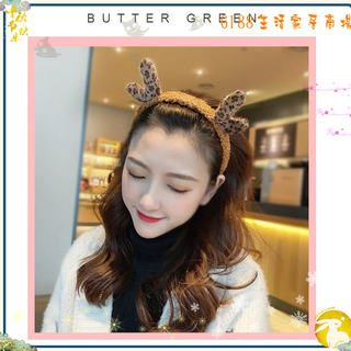 毛鹿角髮箍 韓國可愛少女賣萌髮飾 頭箍 甜美 簡約 百搭 跨年同款 聖誕節網紅款 聖誕毛鹿角髮箍