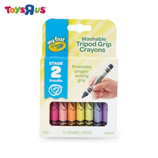 Crayola繪兒樂幼兒可水洗三角筆桿蠟筆16色 ToysRUs玩具反斗城