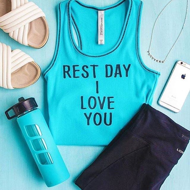 Lorna Jane REST DAY TANK 藍色Rest Day運動背心