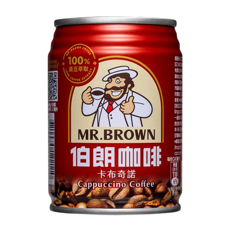 伯朗咖啡罐裝 CAN240ml (卡布奇諾)24入