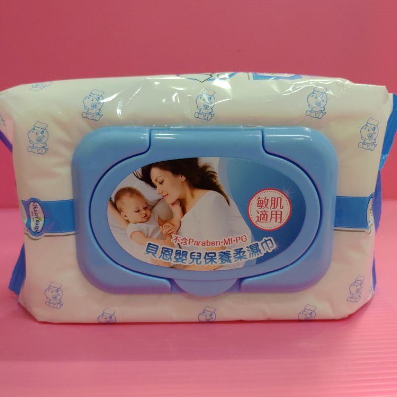 Baan貝恩嬰兒保養柔濕巾80抽有蓋x6包(敏肌適用）